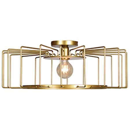 Or 9 x 23.25 in. Wired 1-Light Hizontal Cage Flush Mount, Gold OR2517007